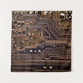 Golden circuit board. Elektronische computerhardwa Wandkleed (Voorkant)