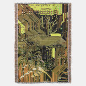 Golden Circuit Board Throw Blanket Deken (Voorkant Verticaal)
