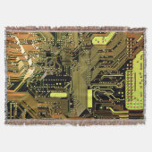 Golden Circuit Board Throw Blanket Deken (Voorkant)