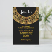 GOLDEN Circular Bat Mitzvah Reception Kaart (Staand voorkant)