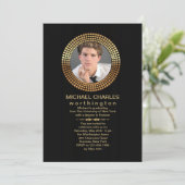 Golden Circular Photo Lijst Uitnodiging (Staand voorkant)