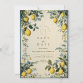 Golden Citrus Blossom Wedding Save The Date (Voorkant)