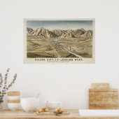 Golden City, Colorado Birds Eye Uitzicht Panoramic Poster (Keuken)