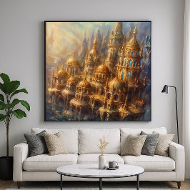 Golden City Palace - Mystieke fantasiestijl Poster