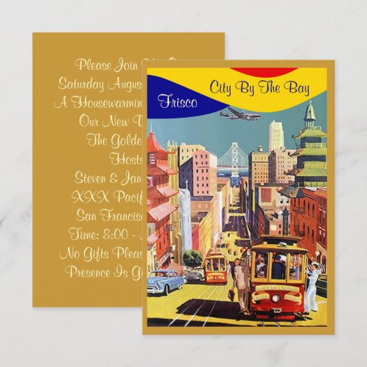 Golden City van de uitnodigingen van San Francisco (Voorkant / Achterkant)