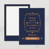 Golden Classic Teacher Appreciation Bedankkaart (Voorkant / Achterkant)