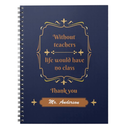 Golden Classic Teacher Appreciation Notitieboek (Voorkant)