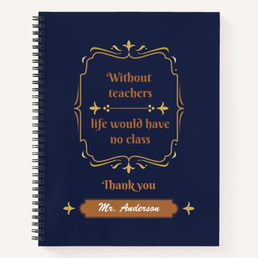 Golden Classic Teacher Appreciation Notitieboek (Voorkant)