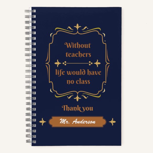 Golden Classic Teacher Appreciation Notitieboek (Voorkant)
