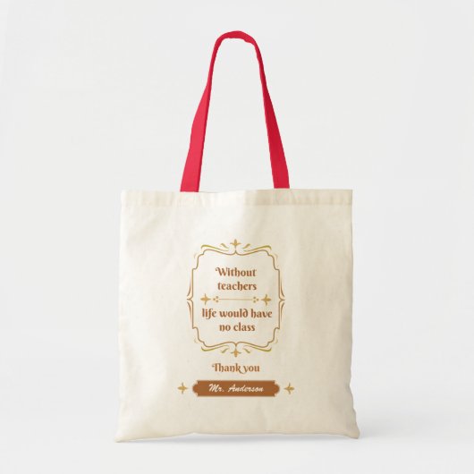 Golden Classic Teacher Appreciation Tote Bag (Voorkant)