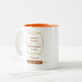 Golden Classic Teacher Appreciation Tweekleurige Koffiemok (Voorkant links)