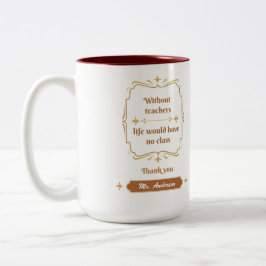 Golden Classic Teacher Appreciation Two-Tone Coffe Tweekleurige Koffiemok