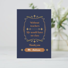 Golden Classic Teacher Apprecie Hartelijk dank Bedankkaart