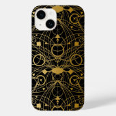 Golden Classy Lotus Line Art Black Case-Mate iPhone Case (Achterkant)