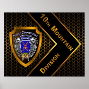 Golden "climate to Glory" 10e Mountain Division Poster
