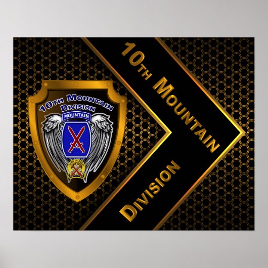 Golden "climate to Glory" 10e Mountain Division Poster (Voorkant)