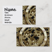 Golden Clocks en tandwielen Steampunk Mechanical G Visitekaartje (Voorkant / Achterkant)
