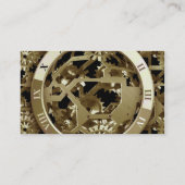 Golden Clocks en tandwielen Steampunk Mechanical G Visitekaartje (Achterkant)