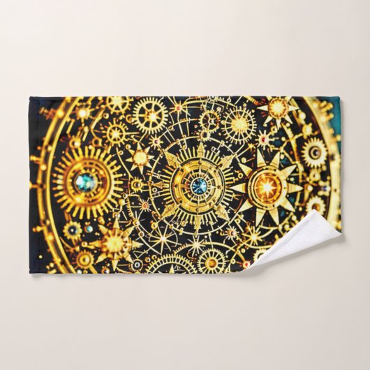 Golden Clockwork Celestial Art Bad Handdoek (Handdoek)