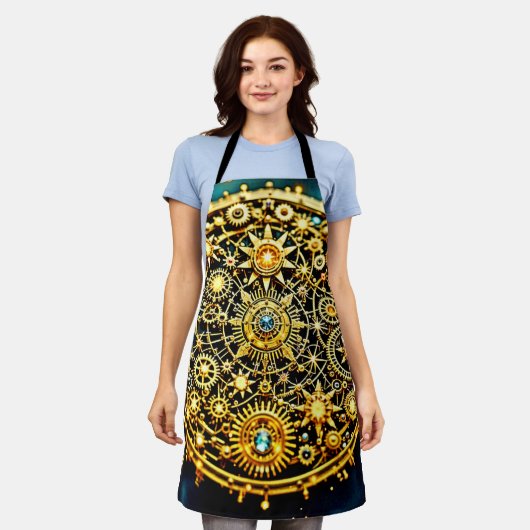 Golden Clockwork Celestial Art Schort (Gedragen)