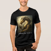 Golden Clockwork Dragon Fantasy Art  Tri-Blend Shirt (Voorkant)