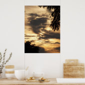 Golden Clouded Sunrise Poster (Keuken)