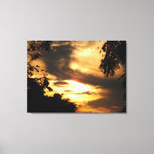 Golden Clouded Sunrise Wrapped Canvas Print (Voorkant)