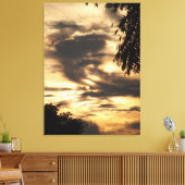 Golden Clouded Sunrise Wrapped Canvas Print (Insitu (Woonkamer))