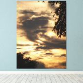 Golden Clouded Sunrise Wrapped Canvas Print (Insitu (Houten vloer))