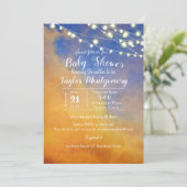 Golden Clouds in Blue Sky | BABY SHOWER Kaart (Staand voorkant)