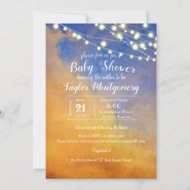 Golden Clouds in Blue Sky | BABY SHOWER Kaart
