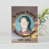 Golden Clouds Sunset Foto in Loving Memory Kaart (Staand voorkant)