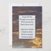 Golden Clouds Sunset Foto in Loving Memory Kaart (Achterkant)