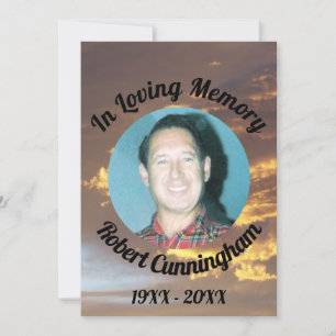 Golden Clouds Sunset Photo in Loing Memory Card Kaart