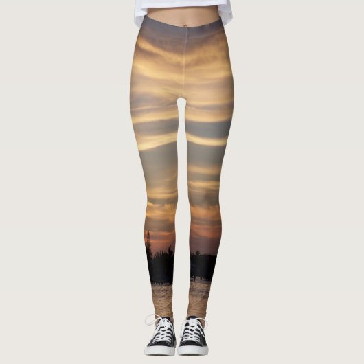 Golden cloudy Florida Keys Sunset Leggings (Voorkant)