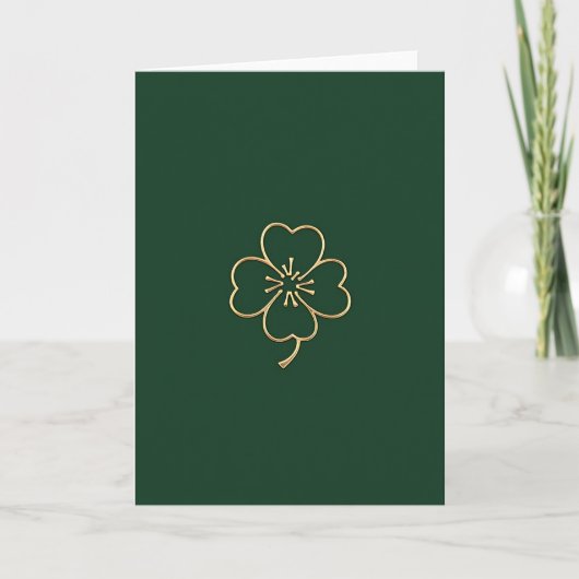 Golden Clover Good Luck Card Kaart (Voorkant)