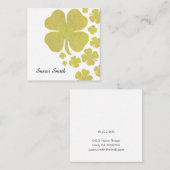 Golden Clover Shamrock Elegant Jewelry Display Vierkante Visitekaartje (Voorkant / Achterkant)