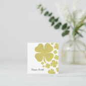 Golden Clover Shamrock Elegant Jewelry Display Vierkante Visitekaartje (Staand voorkant)