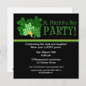 Golden Clover St/ Patrick's Day Party Invitation Kaart (Voorkant / Achterkant)