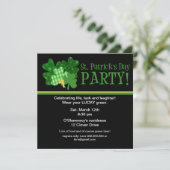 Golden Clover St/ Patrick's Day Party Invitation Kaart (Staand voorkant)