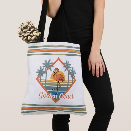 Golden Coast Flamingo Sunset Tote Bag (Dichtbij)