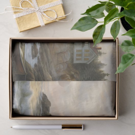 Golden Coast Lighthouse Cottage Decoupage Tissuepapier (Geschenk)