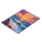 Golden Coast | Ocean Sunset Watercolor Painting Notitieboek (Linkerzijde)