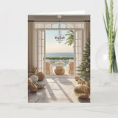 Golden Coastal Christmas Kaart (Voorkant)