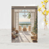 Golden Coastal Christmas Kaart (Gele Bloem)