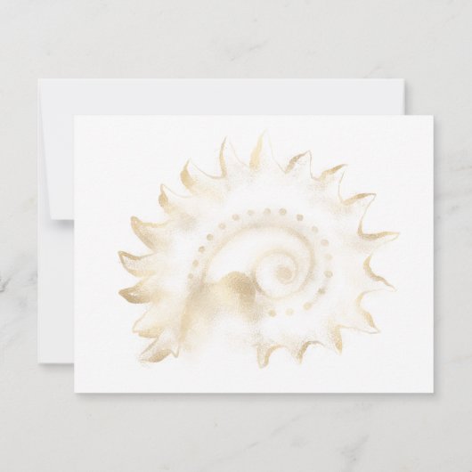 Golden Coastal Elegant Monogram Notitiekaartje (Achterkant)