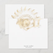 Golden Coastal Elegant Monogram Notitiekaartje (Voorkant / Achterkant)
