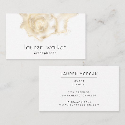 Golden Coastal Elegant Visitekaartje (Voorkant / Achterkant)