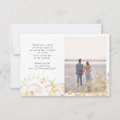 Golden Coastal Twee foto bruiloft Bedankkaart (Achterkant)
