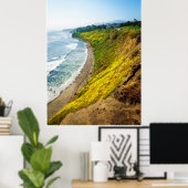 Golden Coastline in Bloom Poster (Thuiskantoor)